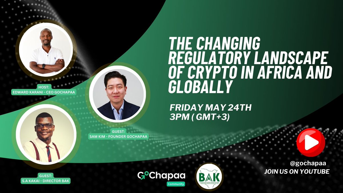 GoChapaa Official (@gochapaa) on Twitter photo Join us live on Youtube <a href="/GoChapaa/">GoChapaa Official</a> Friday May 24th <a href="/BlockchainKenya/">Blockchain Association of Kenya (BAK)</a> #BlockchainTechnology Join us live on Youtube <a href="/GoChapaa/">GoChapaa Official</a> Friday May 24th <a href="/BlockchainKenya/">Blockchain Association of Kenya (BAK)</a> #BlockchainTechnology