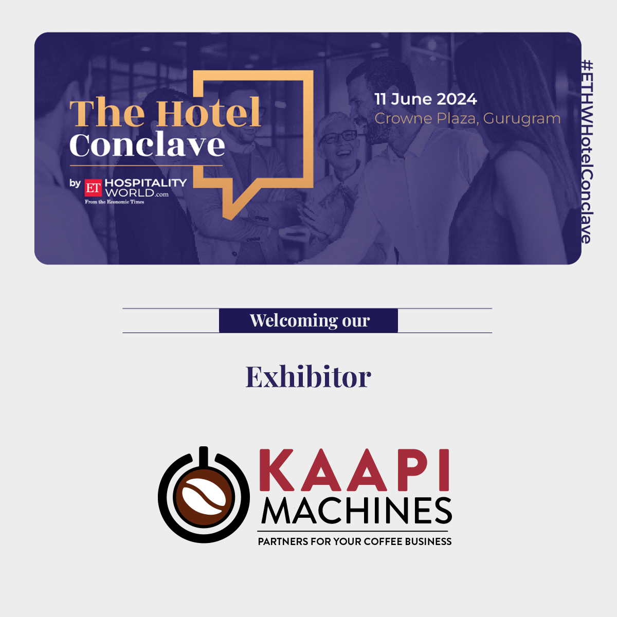 We're honored to have @kaapimachine as our Exhibitor for the #ETHWHotelConclave 2024! Let's collaborate to drive innovation in the industry.

Register Now: bit.ly/3V4PZVn

#ETHospitalityWorld #HospitalityIndustry #Summit #EconomicTimes #Development #Innovation