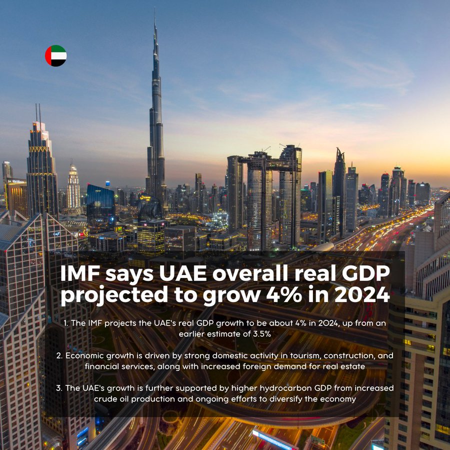 Prestasi ekonomi UAE yang mengagumkan dan pertumbuhan KDNK yang kuat! Diposisikan sebagai destinasi pelaburan teratas, usaha kepelbagaian UAE terus membuka jalan untuk masa depan yang makmur. #UAEEconomy #InvestInUAE #EconomicGrowth #DiversificationSuccess #MenarikPelaburan