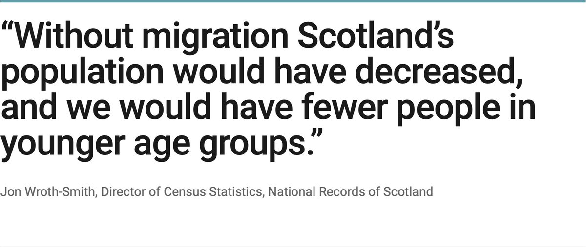 A really important point which should not be missed from #ScotlandsCensus2022 is this quote, which underscores the vitality migration brings to any nation. #NewScots