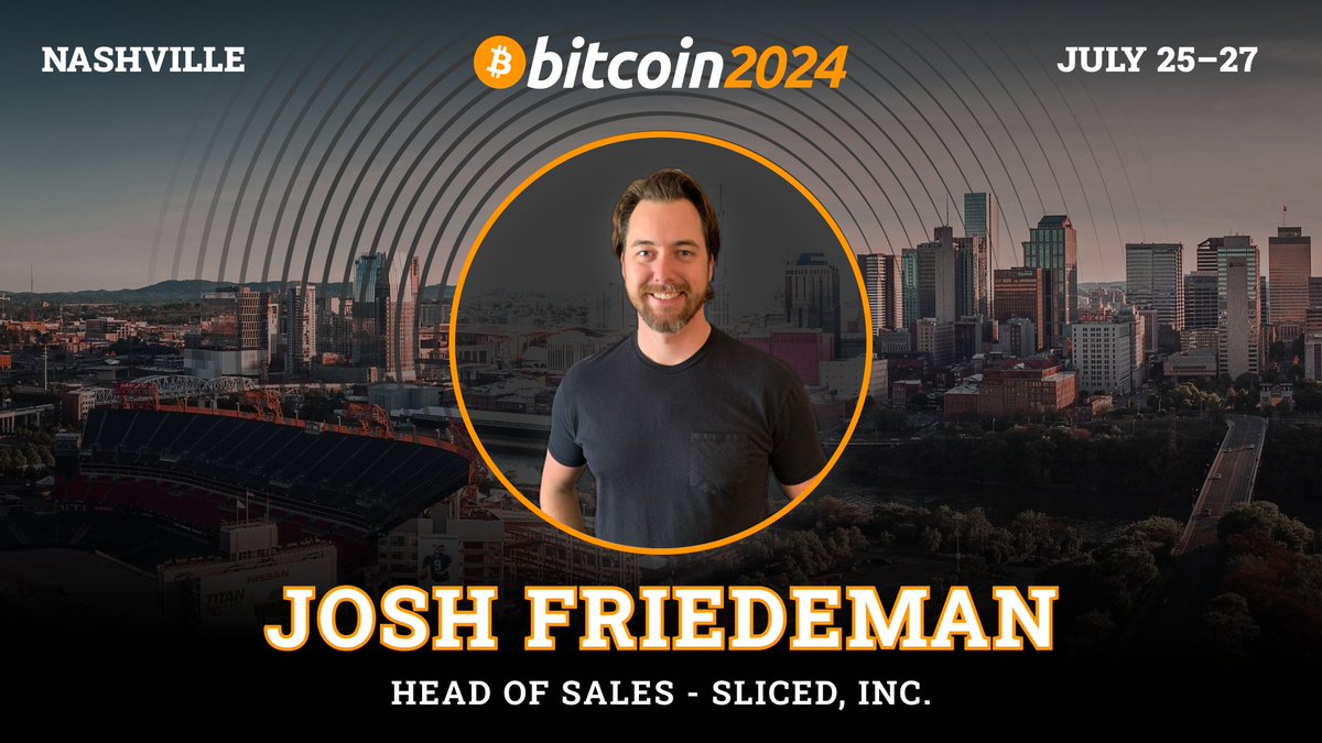 NEW SPEAKER ANNOUNCEMENT: @joshuafriedeman hosts the Business Bitcoinization podcast, and is Head of Sales at @add_slice, which is focused on pioneering a new era of Internet advertising and providing tens of thousands of users with their first sats! 👊🍊