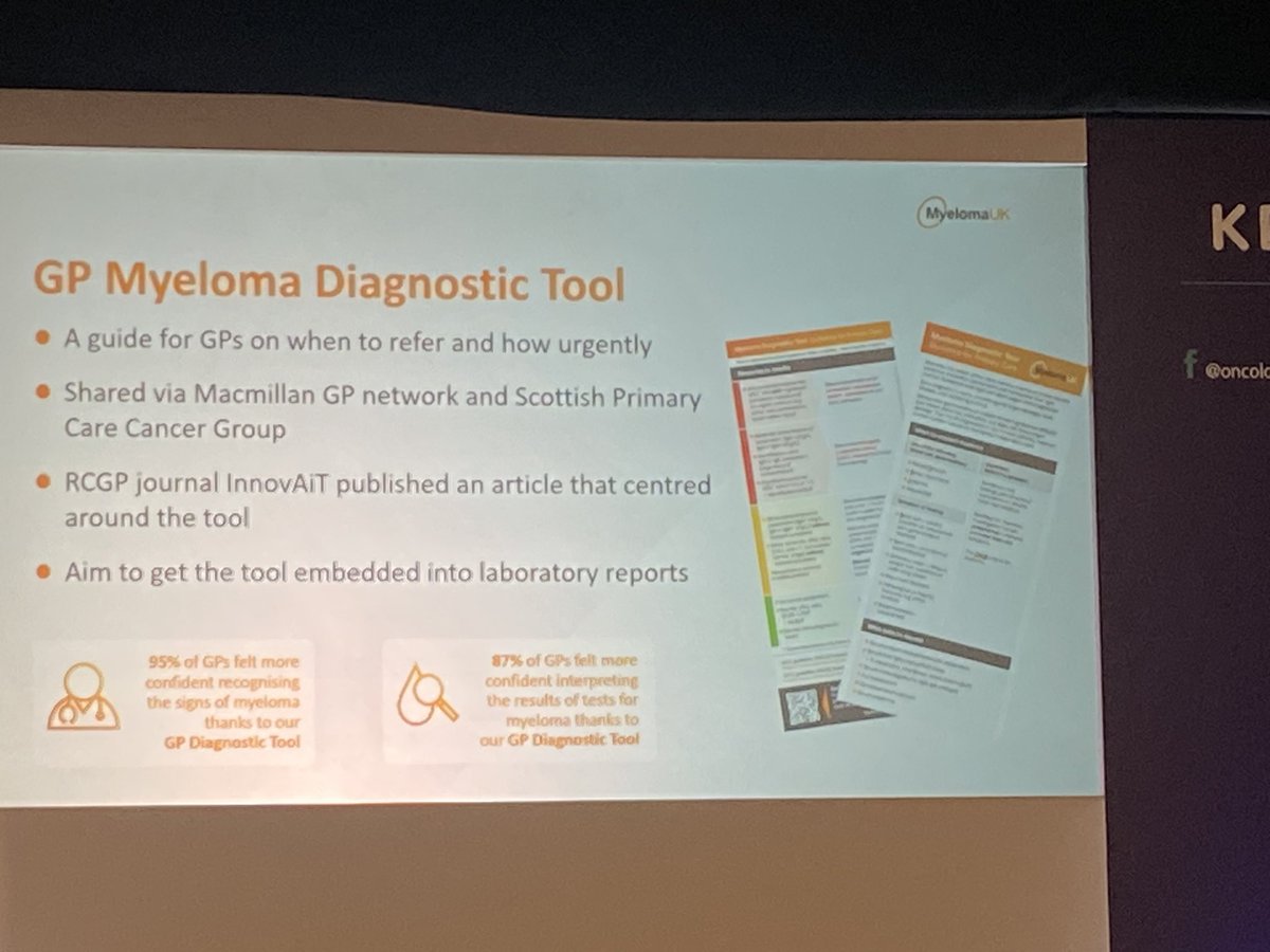 sally_gates's tweet photo. @lshubwales is at #OPC24 hearing about the impact of EDD on patients, and learning how to improve diagnosis of cancer through innovation, training &amp; collaboration.

Dr Yasmin Reyal, Consultant Haematologist talking about @MyelomaUK https://t.co/BwwDc8ZOap