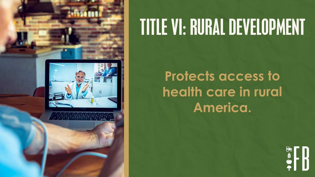 Our #FarmBill includes the bipartisan Rural Wellness Act led by @RepCaraveoMD & @RepFinstad reauthorizing USDA telemedicine grants to improve rural mental health and substance use treatment.