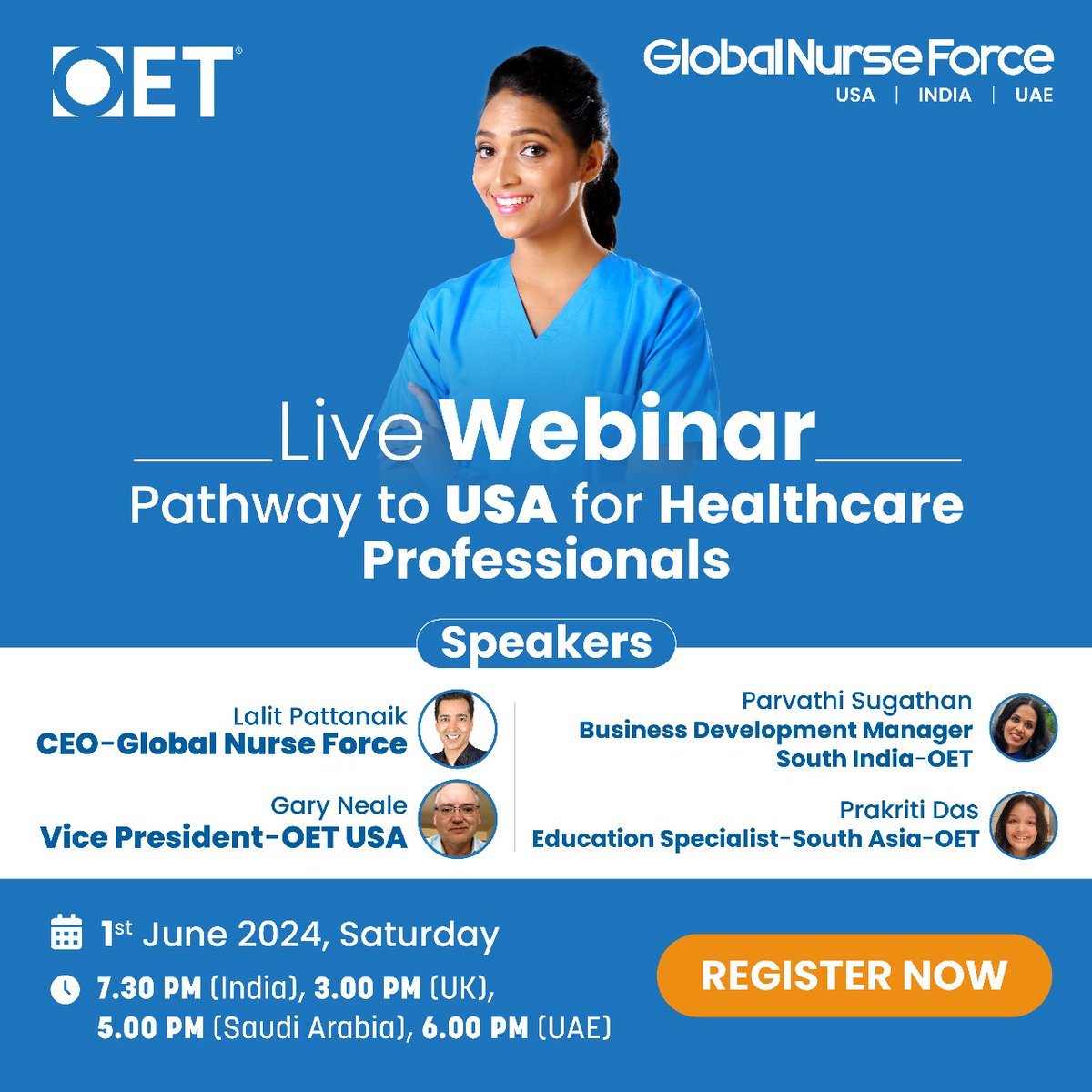 Dreaming of working as a registered nurse in the USA?Join our live webinar, conducted in collaboration with OET and learn everything you need to know to achieve your USA nursing dream!👉Click the link zurl.co/DjZY to Apply
#NursingDreams #RegisteredNurse
