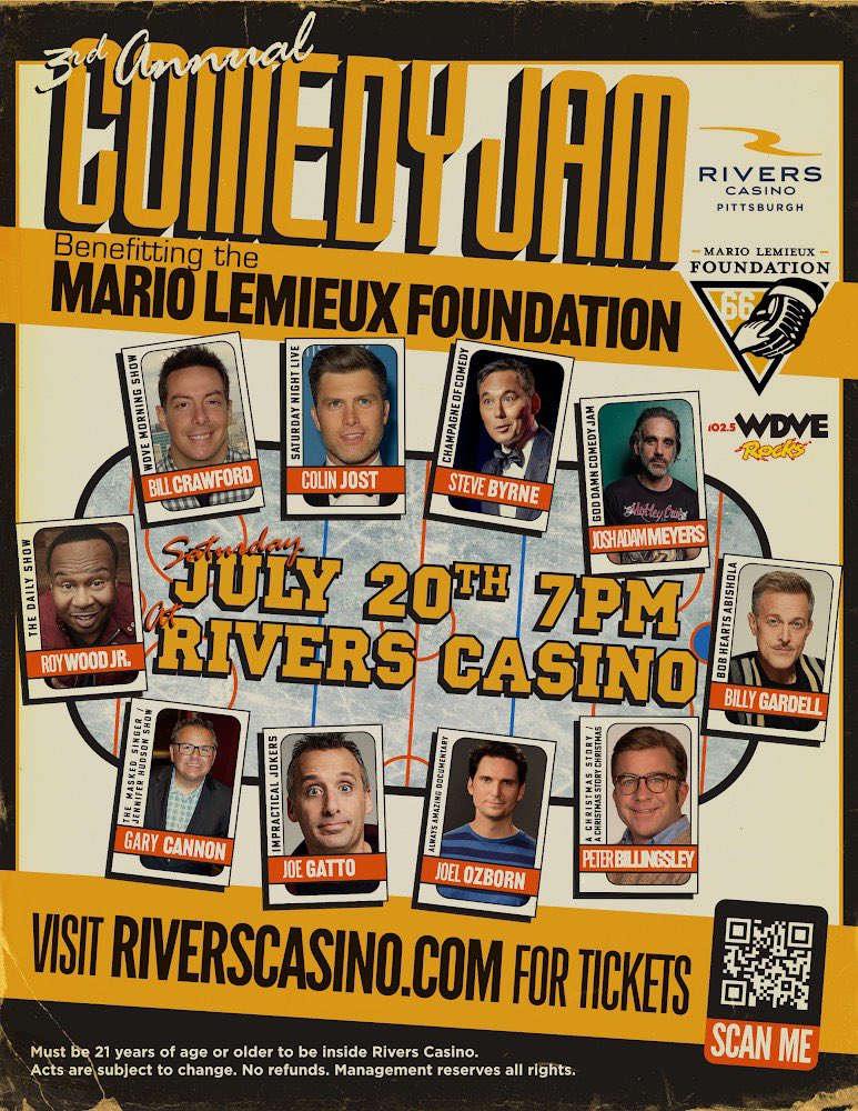 stevebyrnelive's tweet image. Pittsburgh! Just added @BillyGardell to Comedy Jam, 7/20 at @WinBigRivers all to benefit the @MarioLemieuxFdn Stacked lineup for a killer Comedy Concert. TICKETS: etix.com/ticket/p/61584…