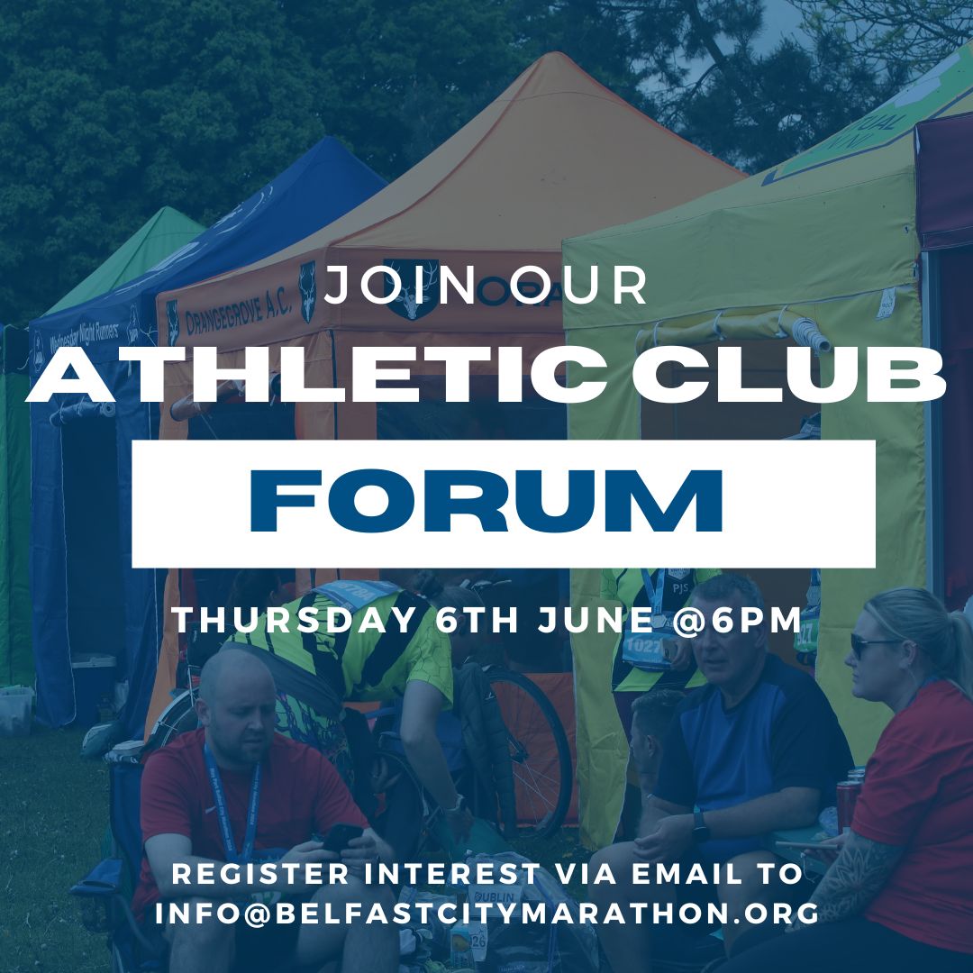 Join our Athletic Club Forum via Teams to discuss and share feedback on the 2024 Moy Park Belfast City Marathon🏃‍♂️🏃‍♂️ To join the forum, please email info@belfastcitymarathon.org with your club name and a Teams link will be shared ahead of the meeting. #moyparkmiles