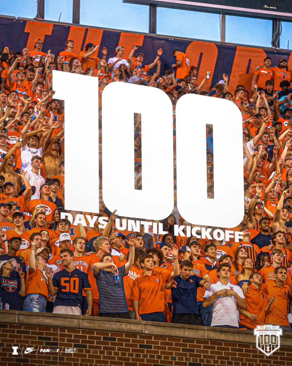 100 days until we kickoff the 100th Anniversary season of Memorial Stadium. Don't miss this once-in-a-lifetime season: go.illinois.edu/052124100dayso… #Illini // #HTTO // #famILLy