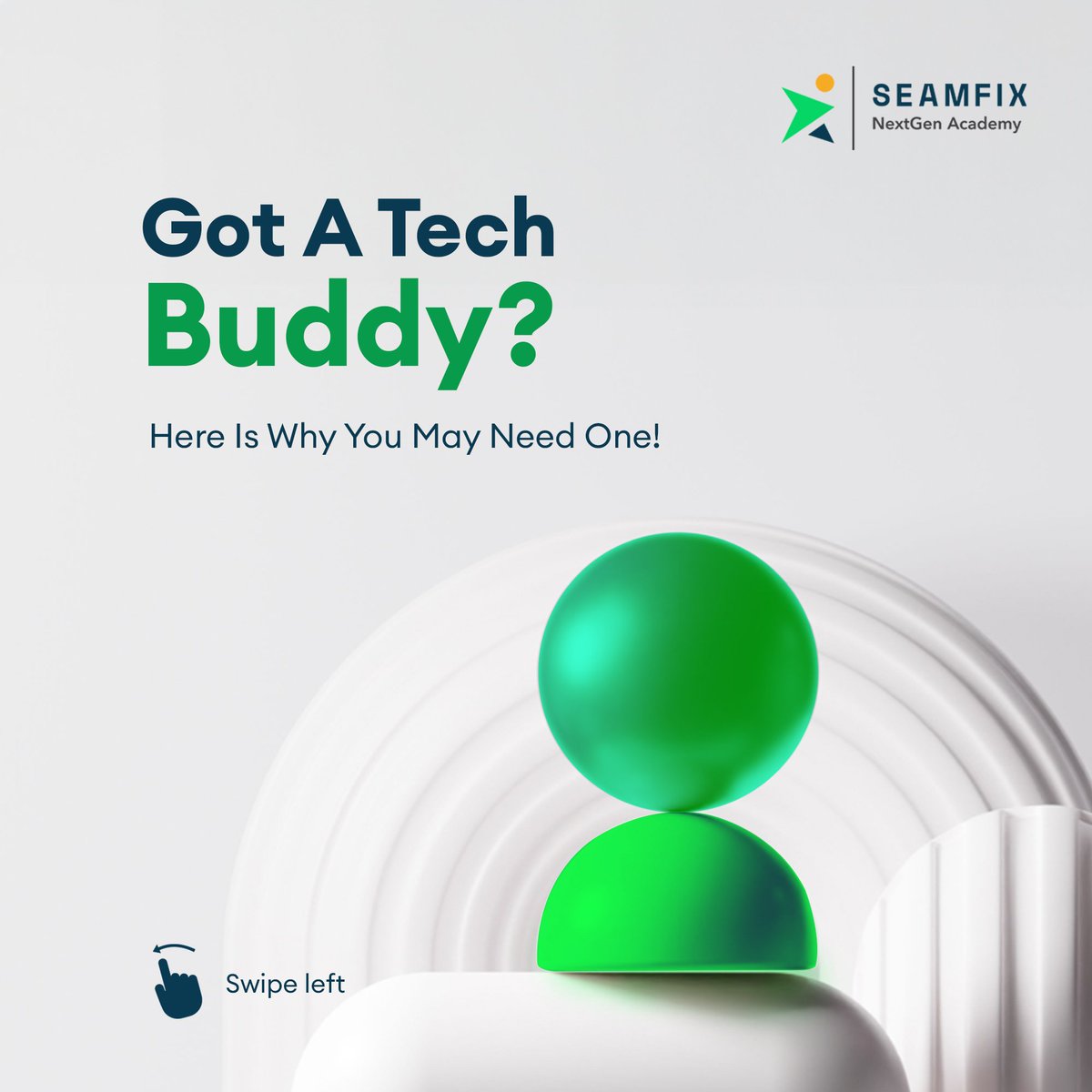 Got a tech buddy? Here is why you need one! 

Follow the thread...

#TechBuddies #TechJourney #Networking #LearningCommunity #SeamfixNextGen #NextGenAcademy
