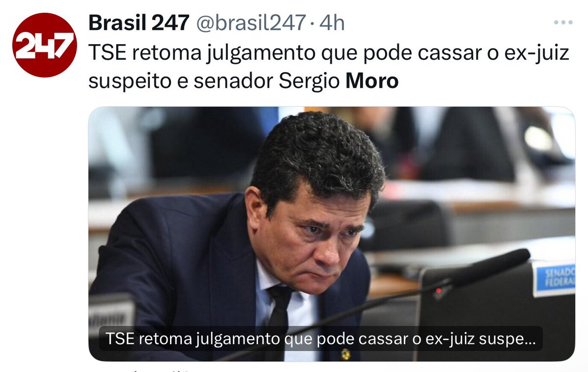 A cassação de Sergio Moro é uma urgência para o Brasil se reencontrar com a justiça e extirpar da vida pública quem tripudiou dos direitos e da economia sob um projeto de poder fascista convalidado pela mídia. 

A queda dele - na sucessão da debacle do comparsa Dallagnol - é