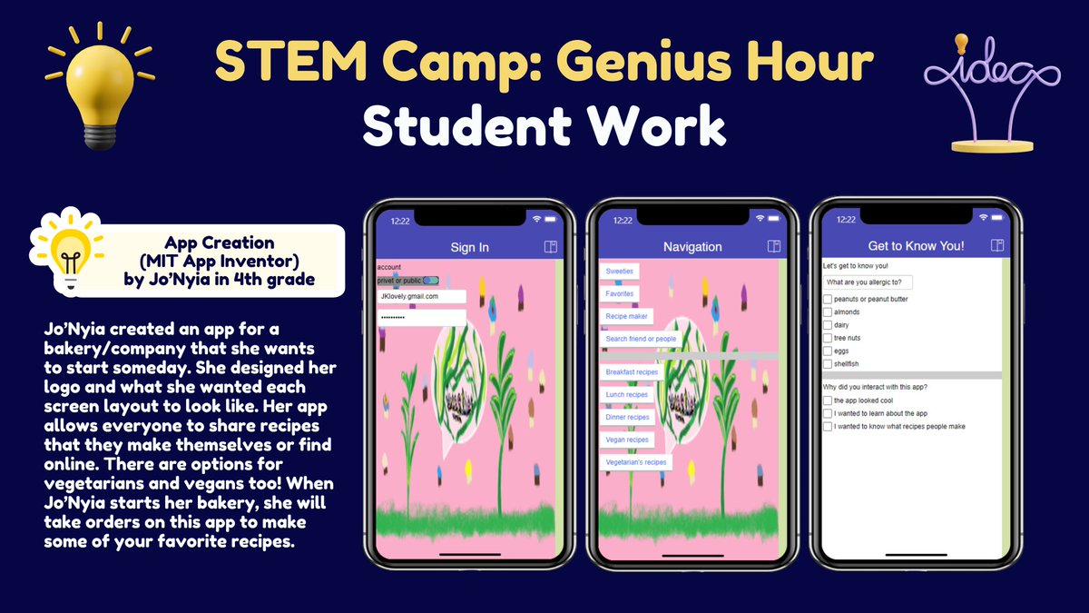 MrsGrimes_Reach's tweet photo. We had our final Genius Hour project presentations yesterday! 🤩 GH is time given to students to pursue passion projects. Students decide a topic they are interested in/passionate about. GH sparks curiosity and students become their own “genius”. 💡  #geniushour #reachcyber #STEM https://t.co/gqtrSCHrRN