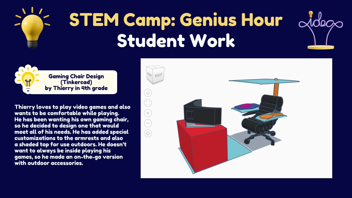 MrsGrimes_Reach's tweet photo. We had our final Genius Hour project presentations yesterday! 🤩 GH is time given to students to pursue passion projects. Students decide a topic they are interested in/passionate about. GH sparks curiosity and students become their own “genius”. 💡  #geniushour #reachcyber #STEM https://t.co/gqtrSCHrRN