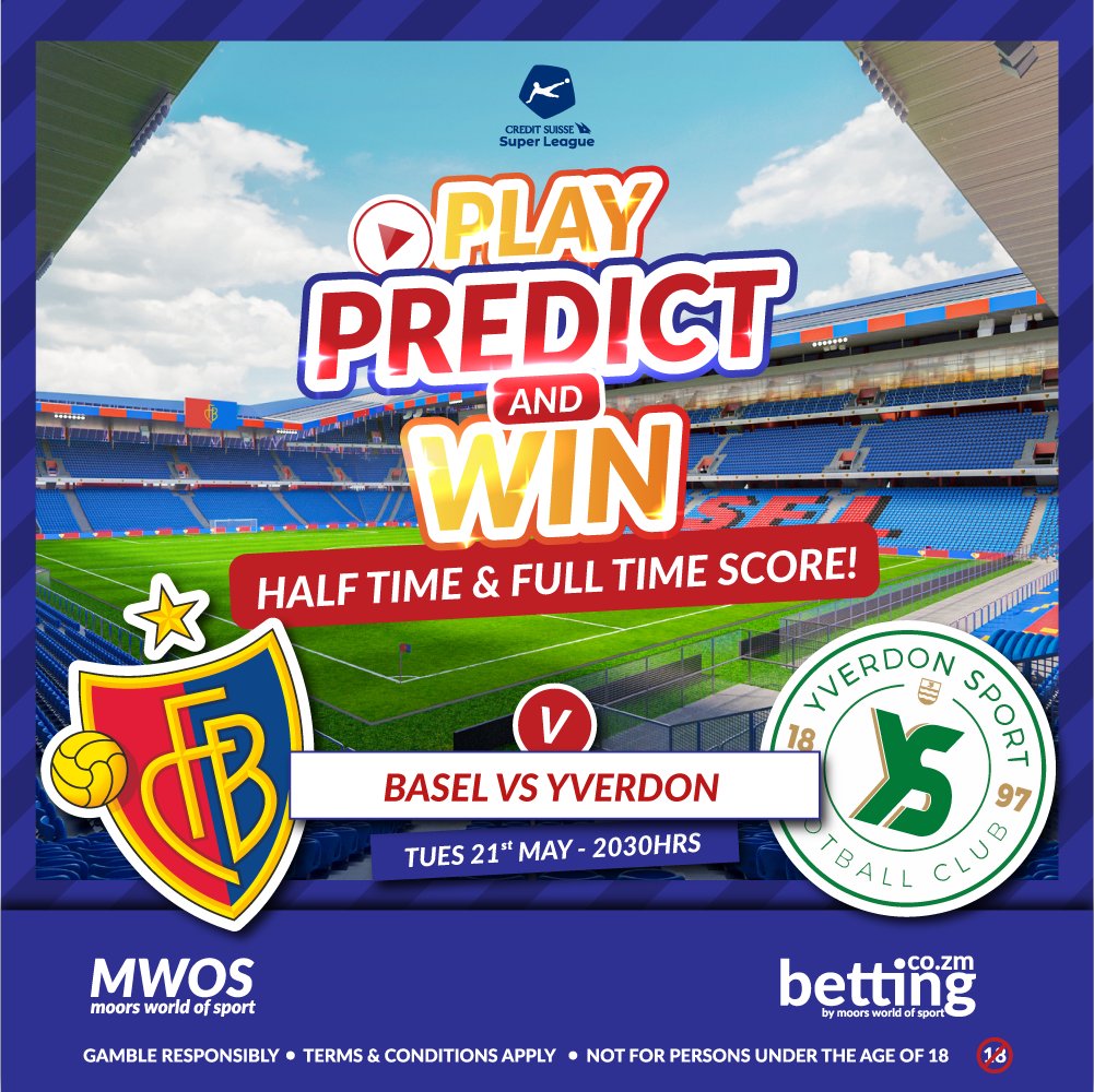 TODAY ‼️ Go over to our Facebook page & place your prediction 👇👇facebook.com/moorsworldofsp…
Winners to get freebet K100💸💸
#MWOSMakesWinners 
#TheHomeOfSportsBetting