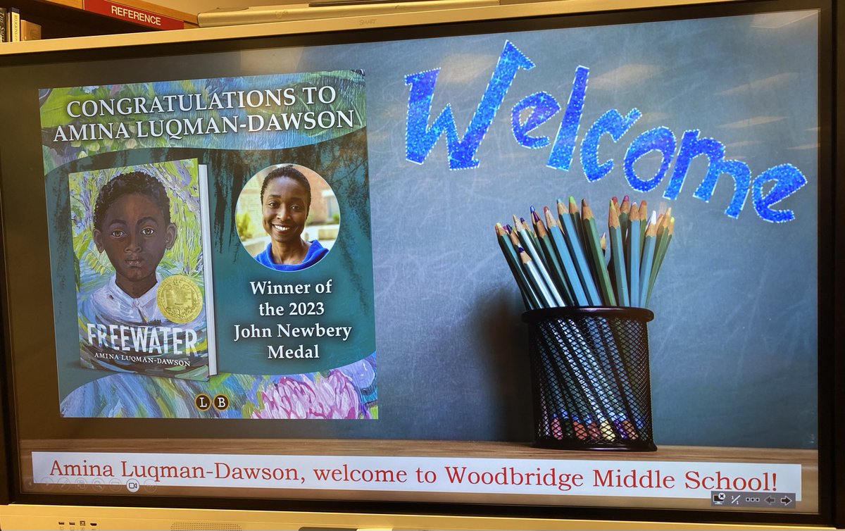 Today is the day!  @AminaLuqman will be presenting to Woodbridge Middle and Elizabeth Vaughn Elementary students about her award winning book, Freewater. <a href="/1PrincipalOwens/">Angela B. Owens</a> <a href="/PWCSNews/">PWCS</a>