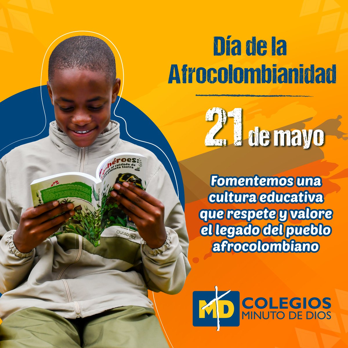 Colegiosminuto's tweet photo. 👏🏼 Hoy reconocemos el importante legado de las #comunidadesnegras, #afrocolombianas, #raizales y #palenqueras y su destacado aporte a la construcción de nuestro #patrimoniocultural.

✊🏼 Juntos podemos reivindicar la #identidadcultural y la memoria ancestral del país. https://t.co/18Lg8cNxes