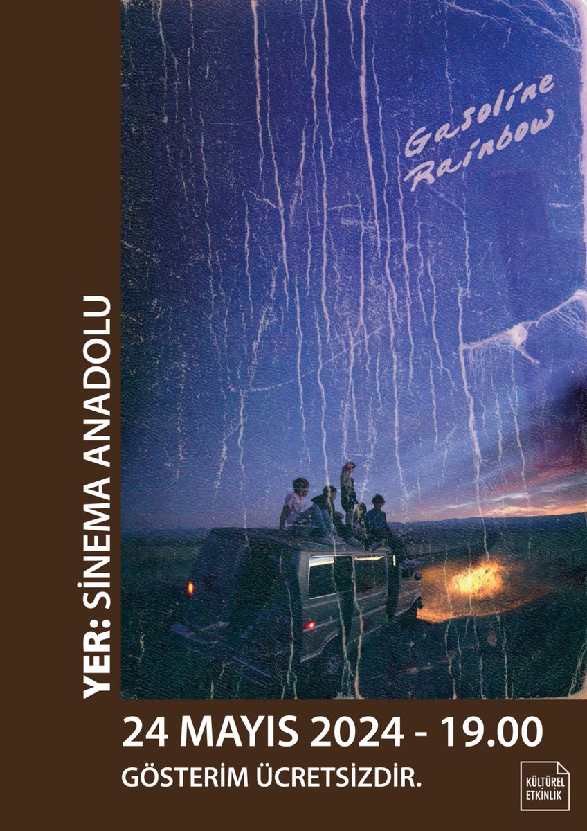 🎬 Sinema Anadolu'da iki film sinemaseverlerle buluşuyor. 📽️ Saat 13.30'da Cadı filminin gösterimi ve ardından yönetmen Erman Bostan ile söyleşi 📽️ Saat 19.00'da Gasoline Rainbow film gösterimi İki gösterim de KÜL199 Kültürel Etkinlikler kapsamında ve ücretsiz olarak