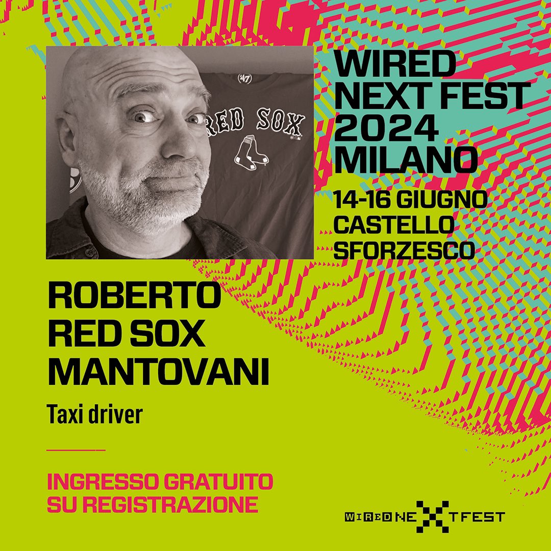 RobertoRedSox's tweet photo. Milano ci sarai? 
@wireditalia #WNF24 ❤️🚕 https://t.co/xBEod3JBnH