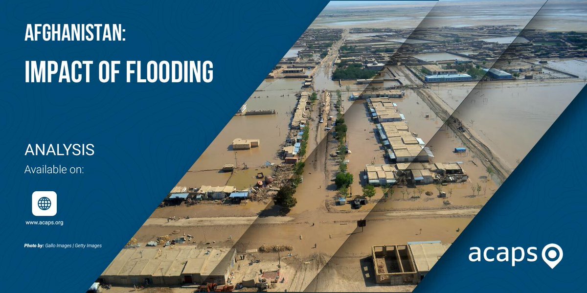 #Afghanistan: floods have killed +200 people & affected +30,000 across the country. Displacement, widespread housing & infrastructure damage, and significant crop and livestock losses have also been reported. ⚠️Above-average☔️is expected to continue. 📑acaps.org/en/countries/a…