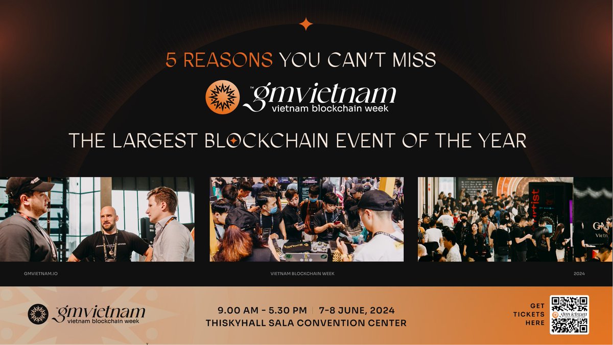 AI_Insight_'s tweet photo. 🇻🇳YOU CAN'T MISS GM Vietnam 2024 - where the future of blockchain unfolds!

Join us for an immersive journey through DeFi, NFTs, GameFi, and more. Network with industry titans &amp; gain valuable insights from visionary leaders and grab the chance to score many exclusive gifts 🎁 https://t.co/BsoZV9JdUZ