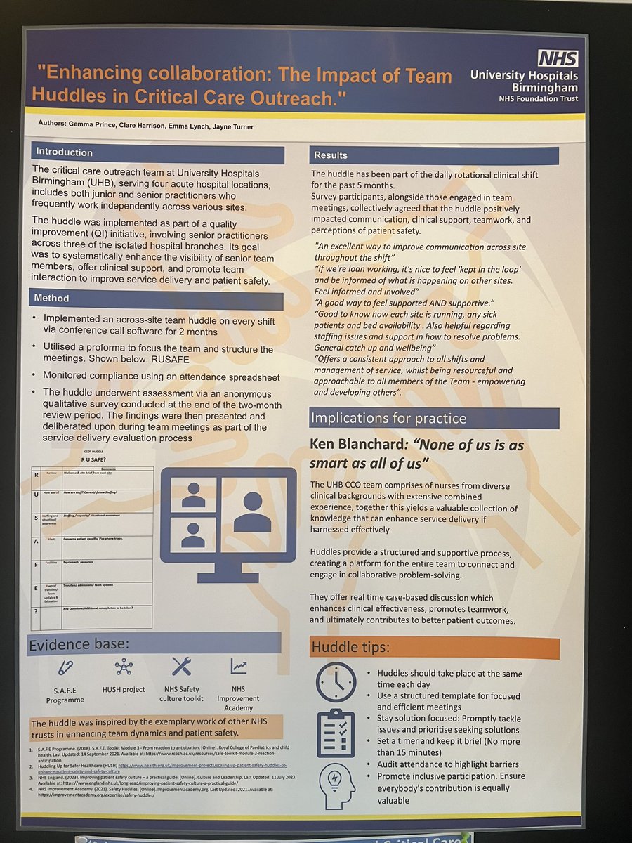 KirstyDatson's tweet image. Well done @UHBCriticalCare for your poster presentations! Fantastic to see your excellent work showcased 🏆 @NOrF_CCO_RRS @jayneturner20