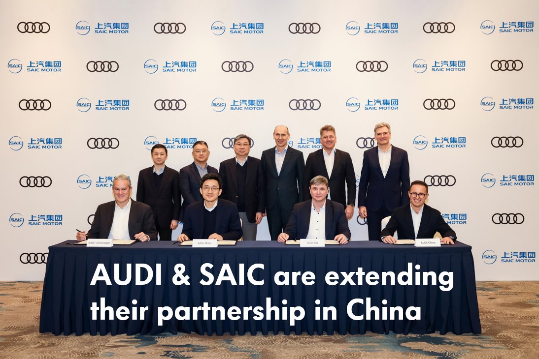 🇨🇳🤝 Recharged: #Audi and @SaicMotormg strengthen partnership in #China! Cooperation starts with three #BEV models to open up new market segments in the world's fastest-growing EV market. 🚗The first model is to be launched in 2025, reducing time to market by more than 30%.