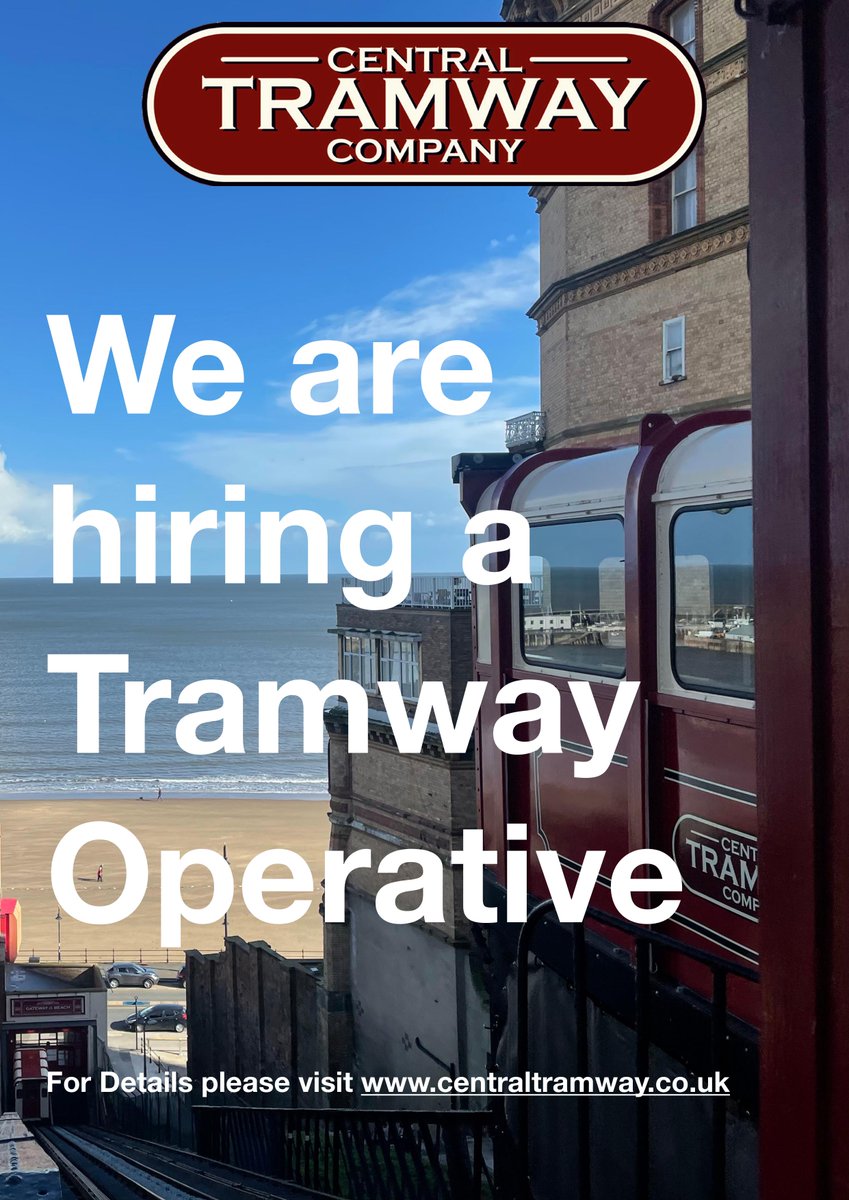 We are HIRING!
Central Tramway Company is currently looking for someone special to join our team!
For full details and to make your application for our Tramway Opeartive Role, please visit our website now.
Deadline is 31/05/2024
Apply today!
centraltramway.co.uk/vacancies