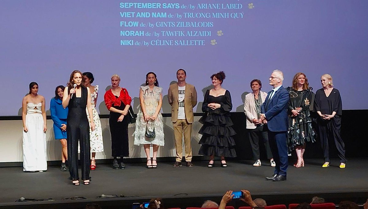 The fantastic Ariane Labed introduces her debut feature SEPTEMBER SAYS, alongside the cast & creative team ahead of the film's world premiere at #Cannes2024. @Festival_Cannes, #UnCertainRegard.