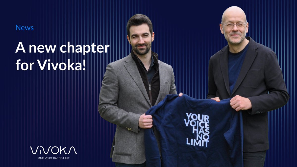 After 8 amazing years, founder William Simonin passes the torch to Dr. Christophe Couvreur as our new CEO. William will now focus on his role as Chairman for Vivoka. 

Thank you, William! 👏
Welcome, Christophe! 👋

Read the full press release here: shorturl.at/SFj7t