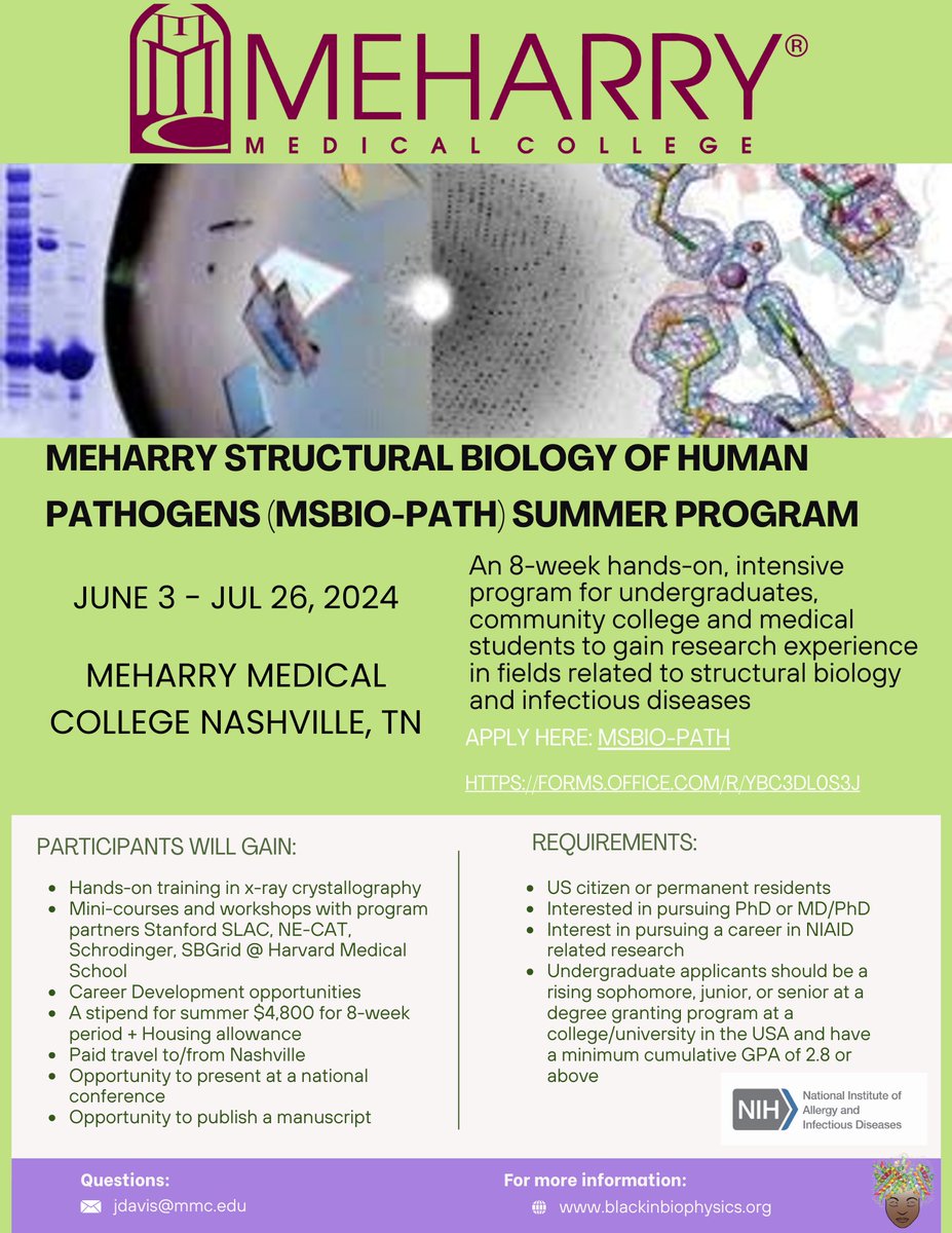 NOA just received to sponsor a summer program for community college students, undergraduate and medical students to understand how human pathogens use molecules like proteins to cause damage to our cells and possible ways to develop new drugs. Link: forms.office.com/r/Ybc3dL0s3j