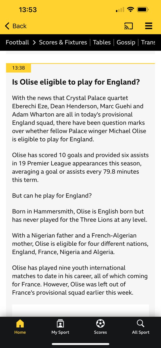 #OliseForEngland #MichaelOlise #CrystalPalace