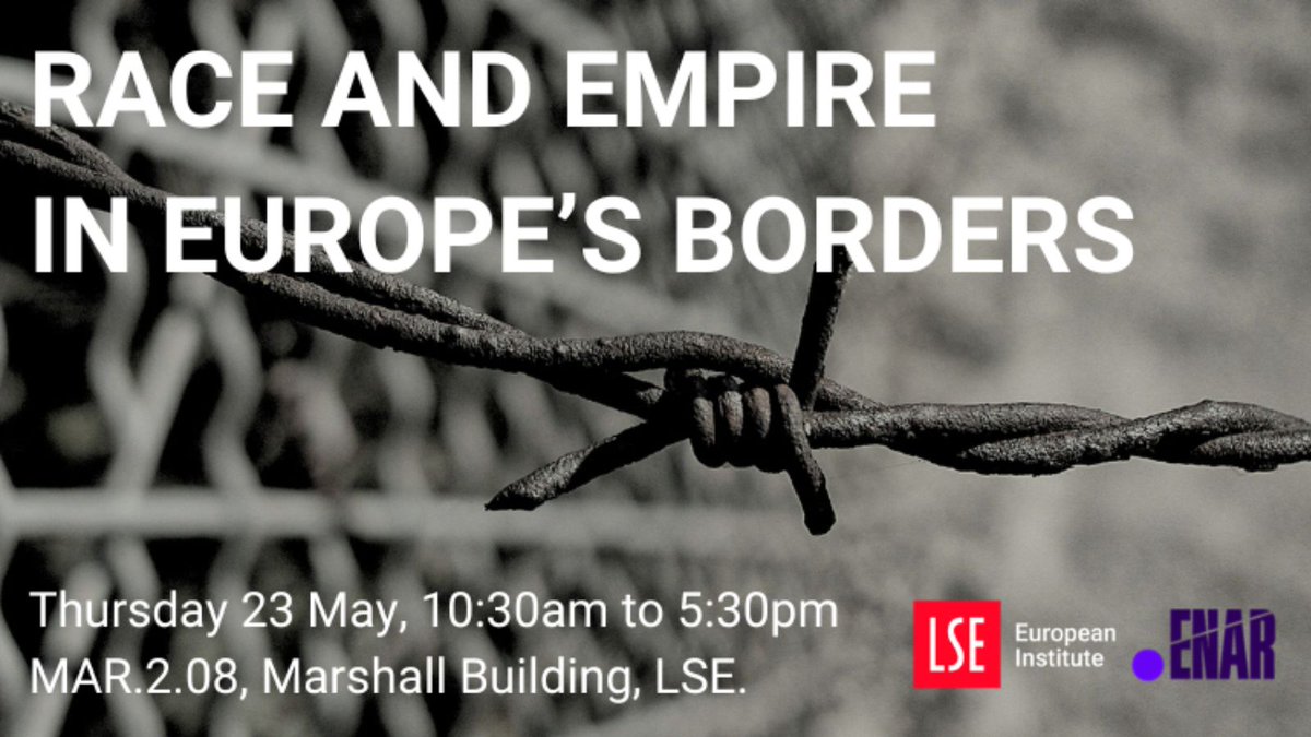 Register now! 📢 What role do racialised violence and past and present colonialisms play on EU borders? Alongside @LSEEI, we are thrilled to invite you to join this critical event, in-person or online. Register now ⏩ enar-eu.org/lse-enar-race-….