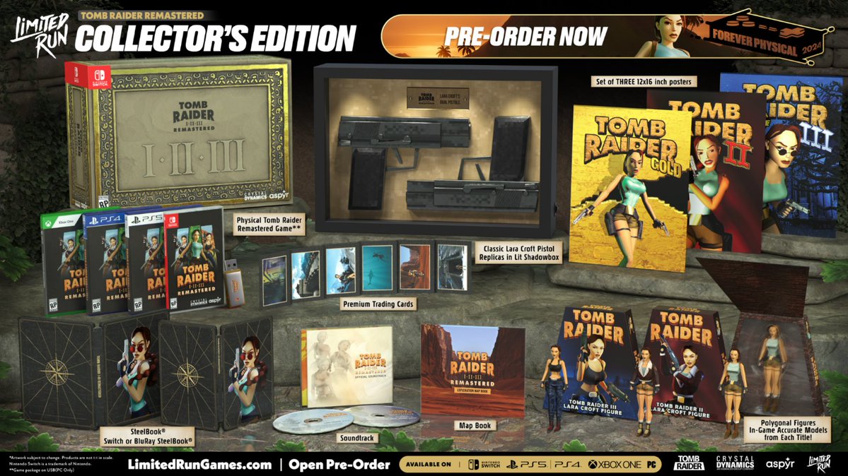 You asked for it. Tomb Raider I-III Remastered is getting physical editions, including a Collector's Edition from @LimitedRunGames! 🚨 tombraider.com/news/video-gam… Pre-Order from May 21st to June 23rd 🎒
