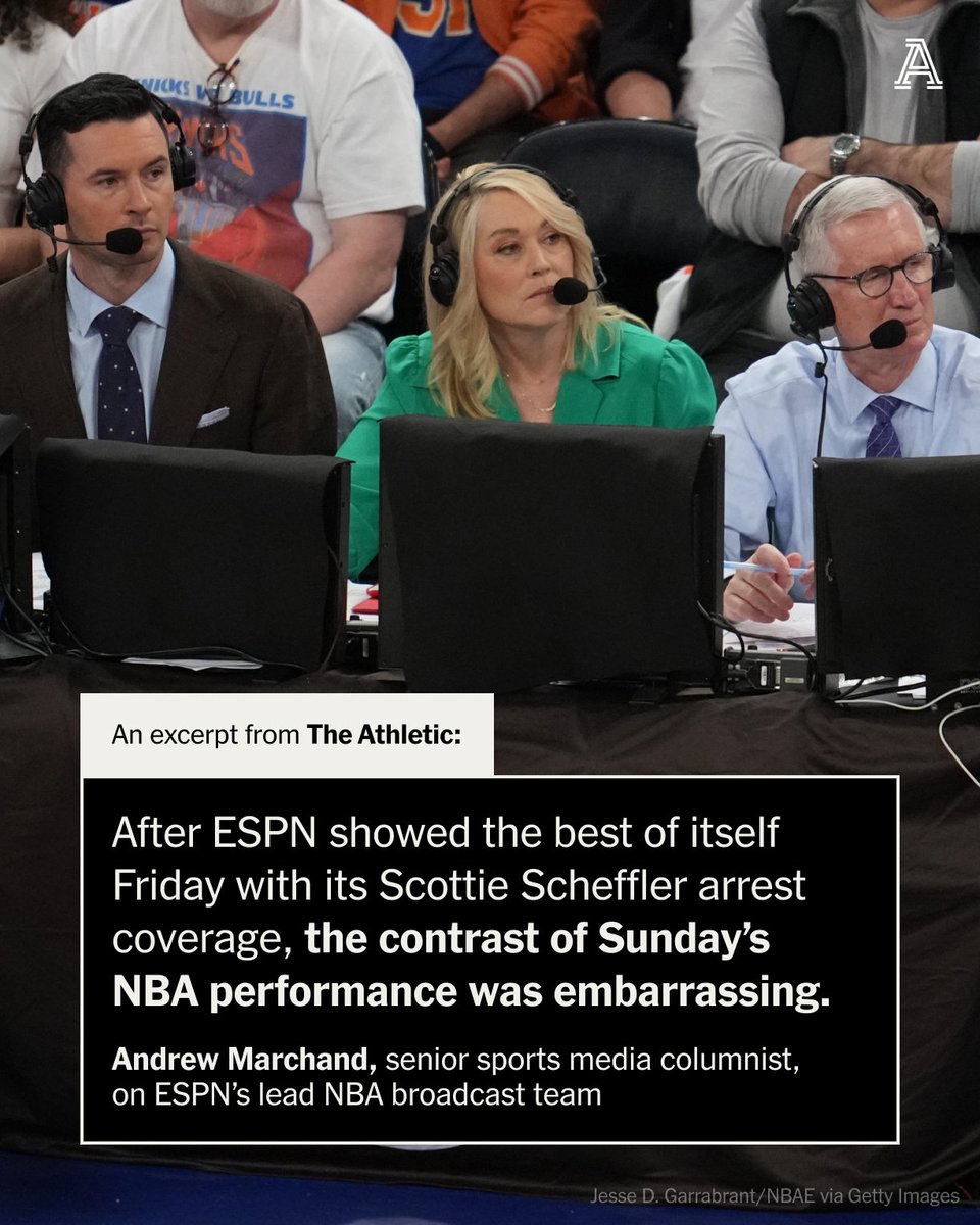 It's been one year since ESPN jettisoned Jeff Van Gundy and Mark Jackson in favor of a re-imagined booth to call the NBA's biggest games alongside Mike Breen. Twelve months later, the broadcasts are worse. ✍️ @AndrewMarchand nytimes.com/athletic/55078…