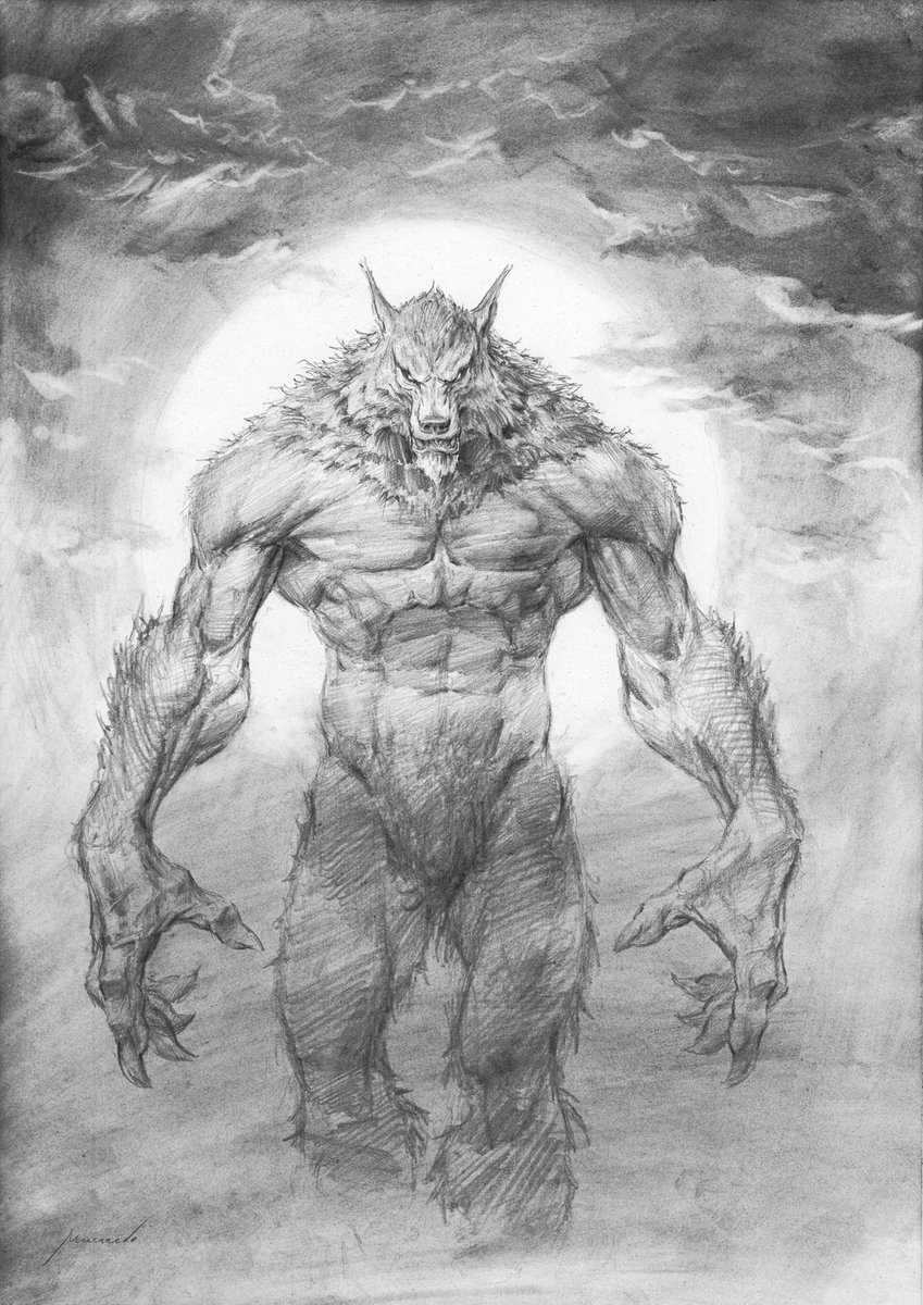 Werewolf. Graphite pencil on bristol paper