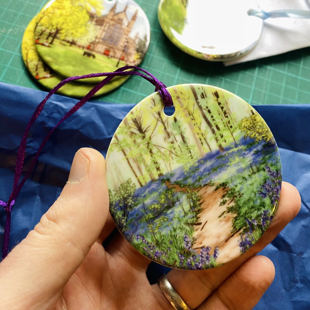 Currently making bluebell and Cathedral ornaments to the sounds of Sigur Rós. Can definitely be classed as productive studio day.