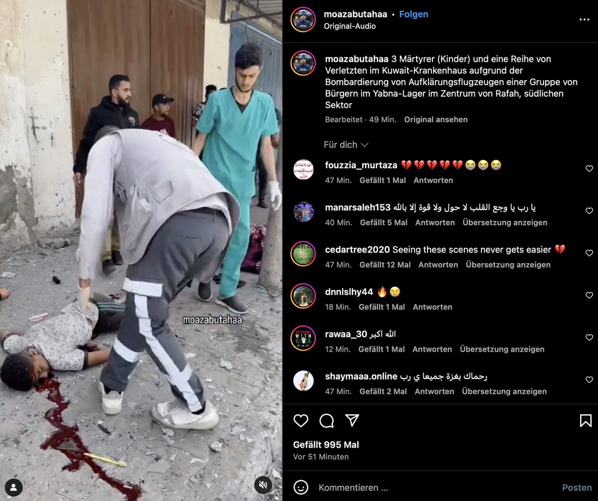 TobiasHuch's tweet photo. #Hamas-"Journalist" Moaz Abu-Tahaa (?) veröffentlicht die aktuellsten Kriegsverbrechen in #Gaza, die vermutlich beim #ICC landen werden. 
Schlecht hingelegt, Kunstblut, nach Drehbuch und bei Sekunde 8/9 ist es dem Jungschauspieler zu unbequem und er dreht den Kopf. #Pallywood https://t.co/7o4GGJQ7AG