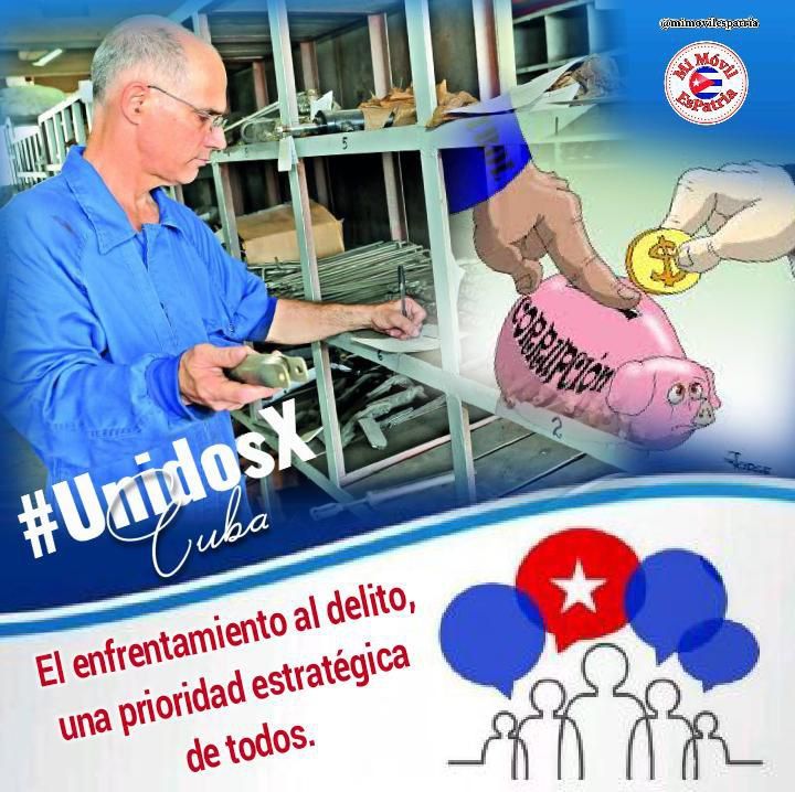 Es el momento de estar #UnidosXCuba y cerrar filas, como llama la dirección del país, conscientes de que: 'La corrupción es equivalente a la contrarrevolución”. #ConLaFuerzaDelPueblo hacemos 🇨🇺💪📱 #MiMóvilEsPatria