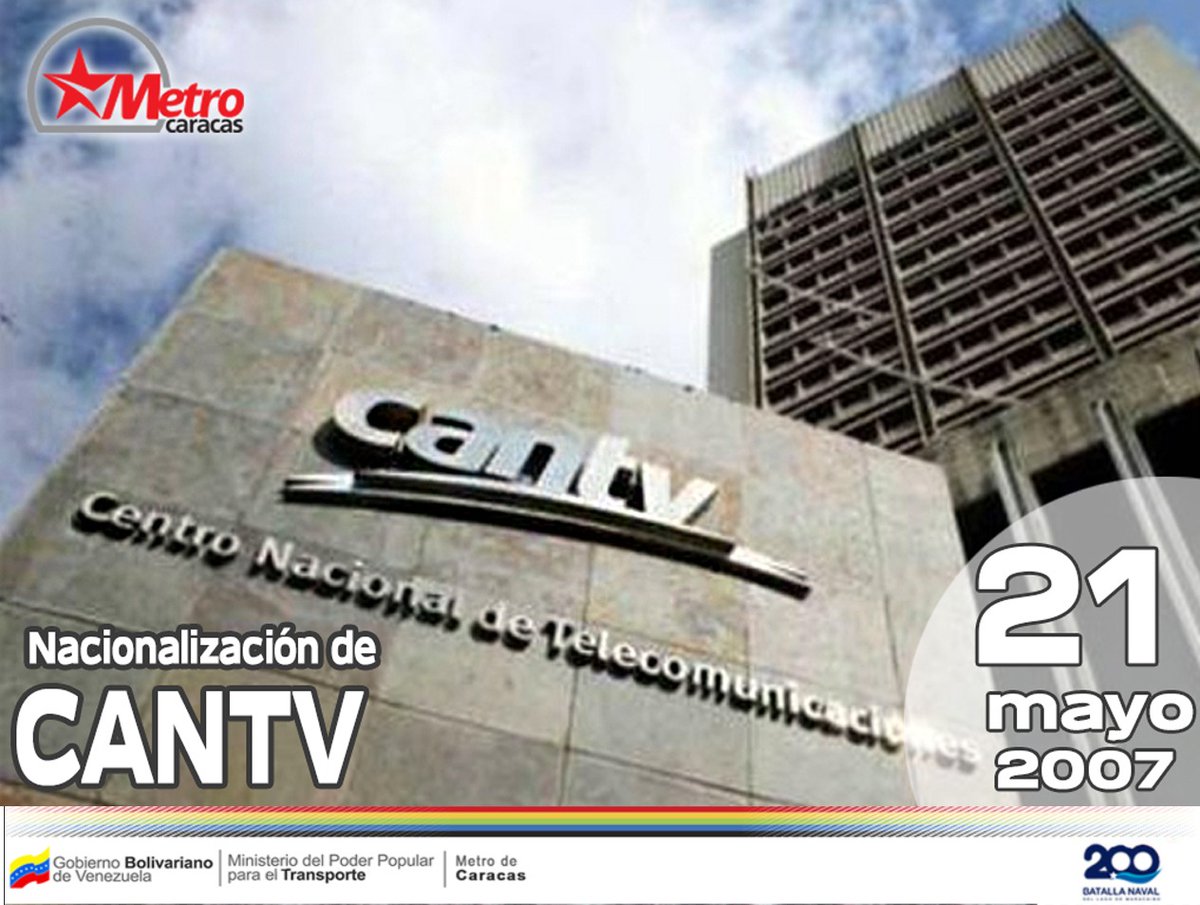 #Efemérides || Entre las políticas impulsadas por el comandante Hugo Chávez, hace 17 años se nacionalizó la Compañía Anónima Nacional Teléfonos de Venezuela (CANTV), con el objetivo de democratizar las telecomunicaciones en país.