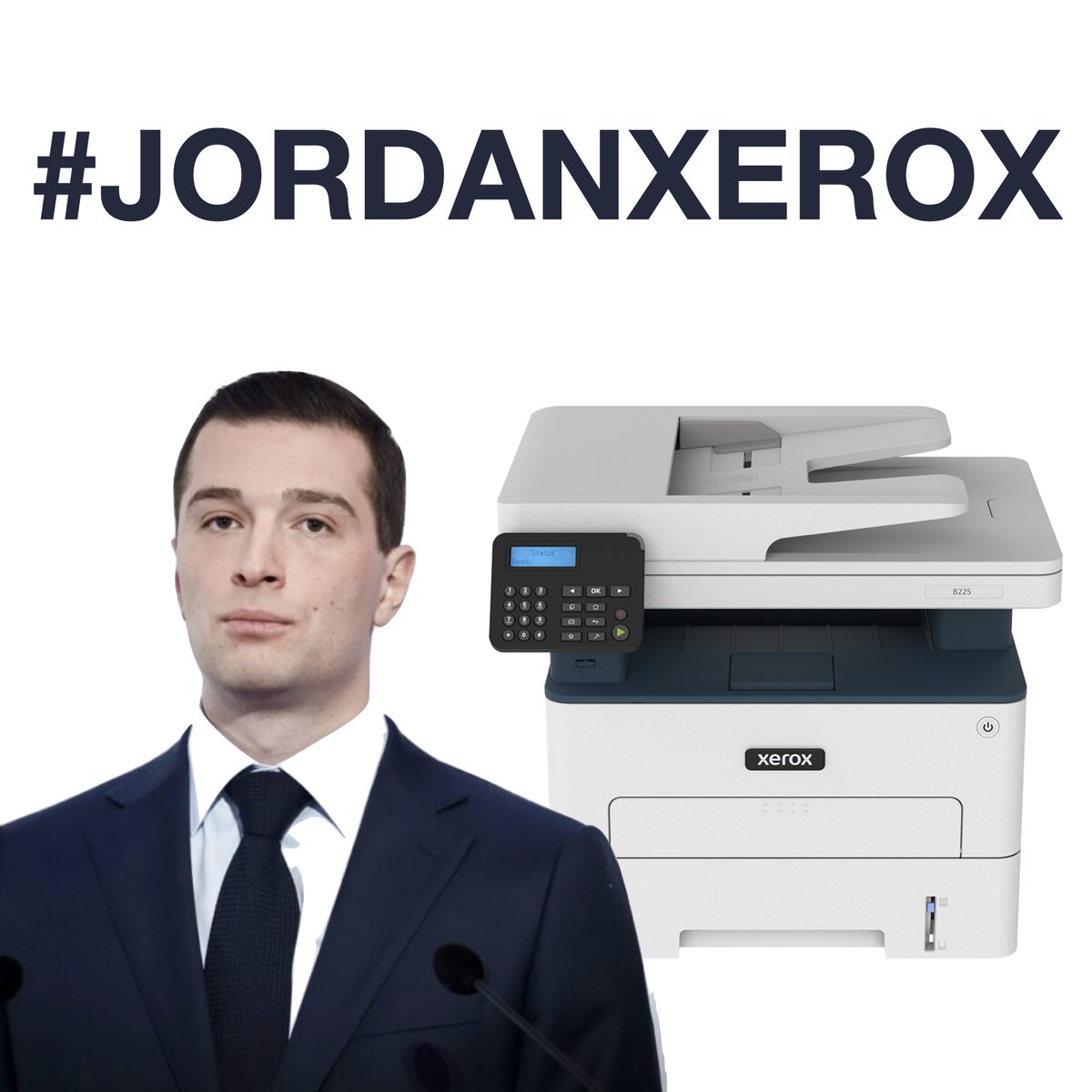 Quelle est la différence entre Jordan Bardella et cette superbe photocopieuse multifonctions ? Les deux copient indistinctement les discours de Macron ou Zemmour , la deuxième envoie en plus des fax. #JordanXerox