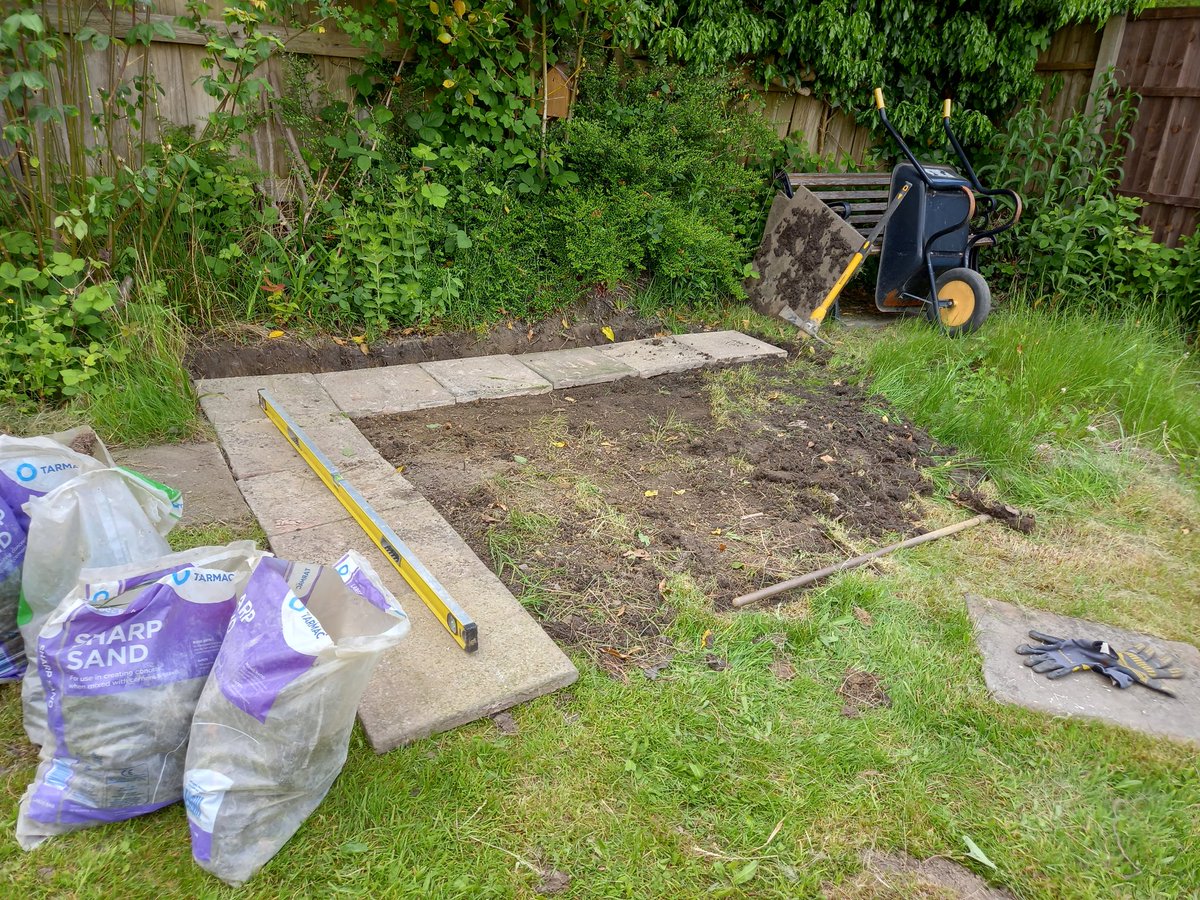 Gardening is good for the heart and mind. Greenhouse base rough footprint before leveling and cement. #strokerecoverer #healthyheart @TheStrokeAssoc @BritishHeartF