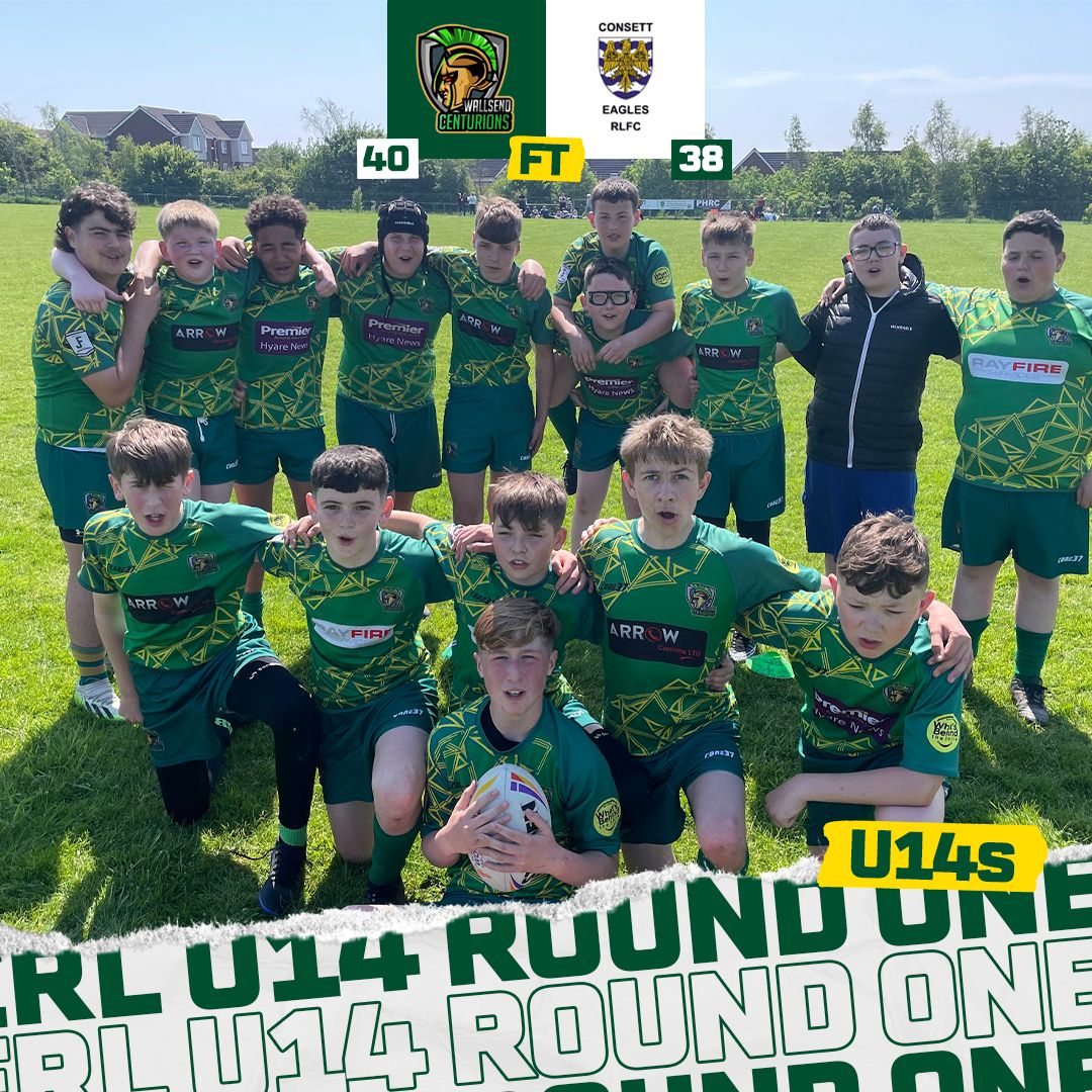 centurionsRLFC's tweet photo. 𝗨𝟭𝟰 𝗥𝗢𝗨𝗡𝗗 𝗢𝗡𝗘 | 𝗙𝗧 🔰 𝟰𝟬 - 𝟯𝟴 🦅

Our U14 Centurions just secured the win as they took on Consett Eagles in their first league fixture of the season. https://t.co/DN3CGJqllY