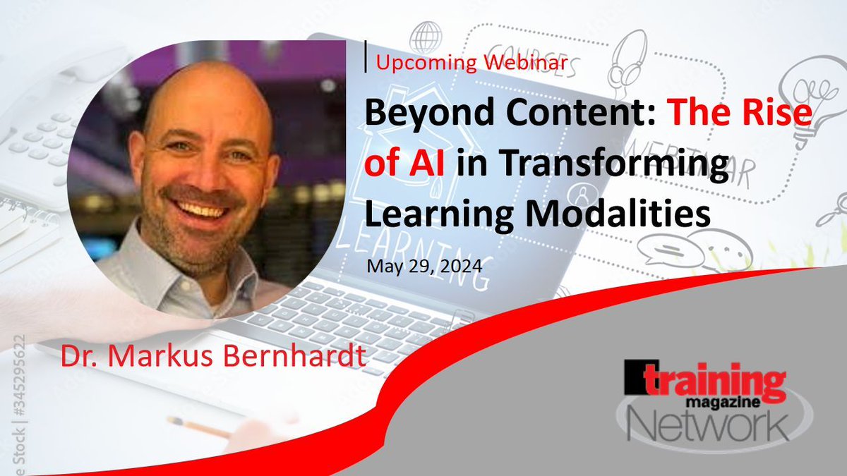 trainmagnetwork's tweet photo. FREE WEBINAR, Beyond #Content: The Rise of #AI in Transforming #Learning Modalities @trainmagnetwork @BernhardtMarkus REGISTER: https://t.co/2RsZqHka9E #training #artificialintelligence #traininganddevelopment #learninganddevelopment #learningmodalities https://t.co/ShBh477x5G