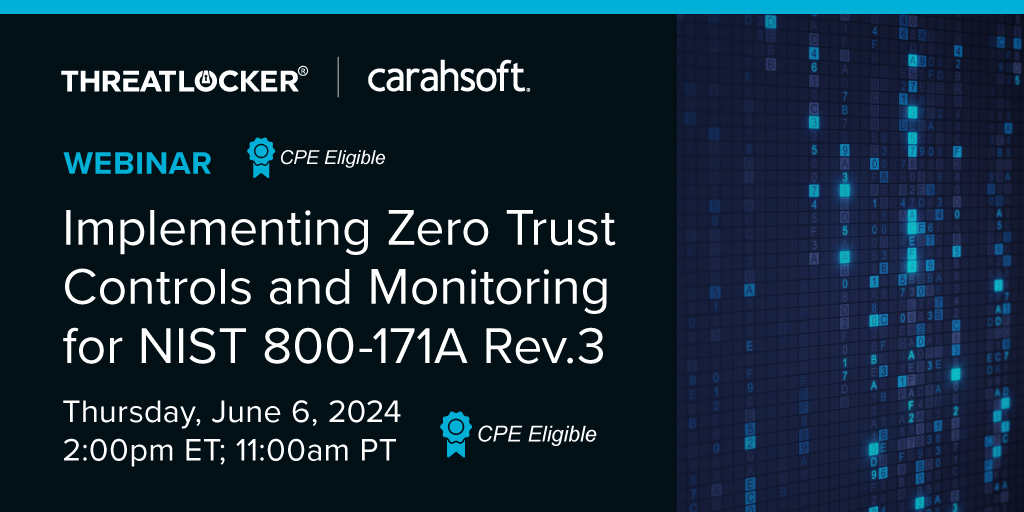 Learn best practices for improving & automating #continuousmonitoring of your #endpointcompliance during @ThreatLocker's webinar on 6/6: carah.io/21b1bc