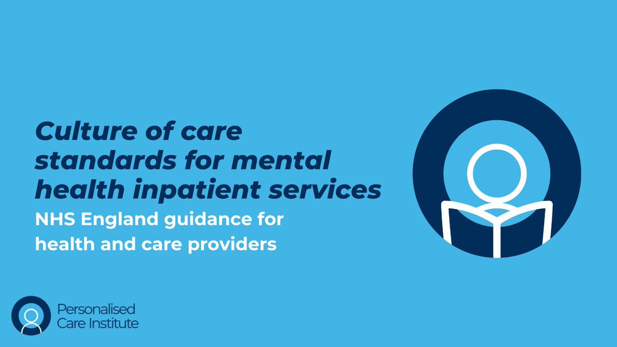 We welcome the new culture of care standards for mental health inpatient services from @NHSEngland, which sets out guidance to support health and care providers to build a culture of care with personalised care at its heart. Learn about the standards at: ow.ly/EBEb50Rqc1J.