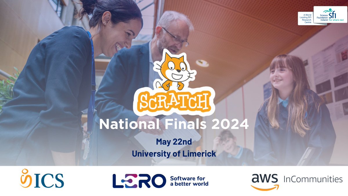 Only one day to go until the 2024 National @scratch_ie #Coding Finals, organised by @LeroCentre and @IrishCompSoc.

Looking forward to seeing our finalists from schools such as @Banogue_ns, @scoilsprox, @CarrigtwohillCC, and many others.

#SoftwareForABetterWorld #ScratchCoding