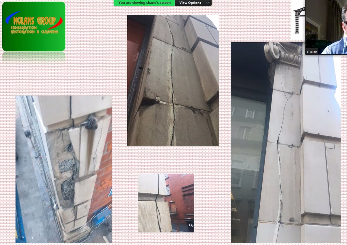 Terrific to see the skills of <a href="/TheNolansGroup/">The Nolans Group</a> applied to the repair of this building on Dublin's Henry Street, featured on our webinar today. Its terracotta elements were damaged by water ingress corroding structural steels behind. All damaged pieces were faithfully reproduced.