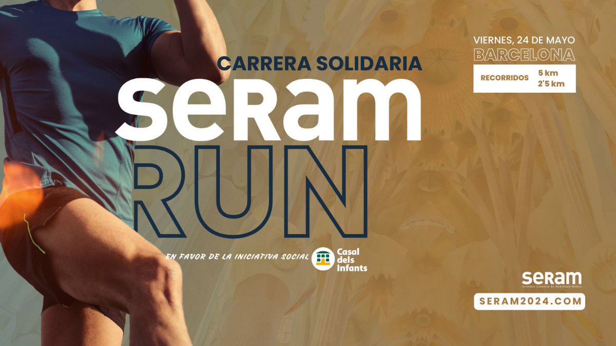 📣 AQUEST DIVENDRES! Durant el Congrés Nacional #SERAM2024, que comença demà a Barcelona,  @SERAM_RX organitza la seva primera cursa solidària, a favor del Casal dels Infants. 🗓️ 24 de maig ⏰ 7 h   📝Inscriu-t'hi! 👉 buff.ly/3UzrkGL #SERAMrun