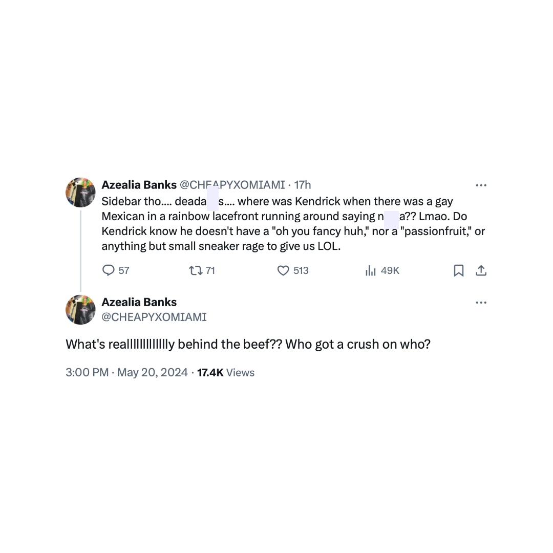 XXL's tweet photo. Azealia Banks continues trolling Kendrick Lamar and asks why he didn't have a problem with 6ix9ine saying the N-word. https://t.co/FcDpNsHjaH