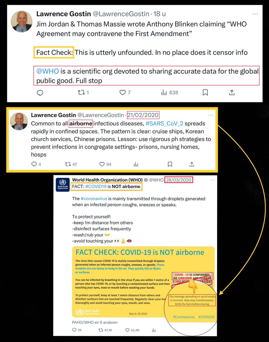 “@WHO is a scientific org devoted to sharing accurate data for the global public good. Full stop” 🤦‍♂️ Fact: The WHO spread misinformation leading to a global PH disaster & accused anyone who said COVID-19 is airborne of spreading misinformation; including you, @lawrenceGostin.