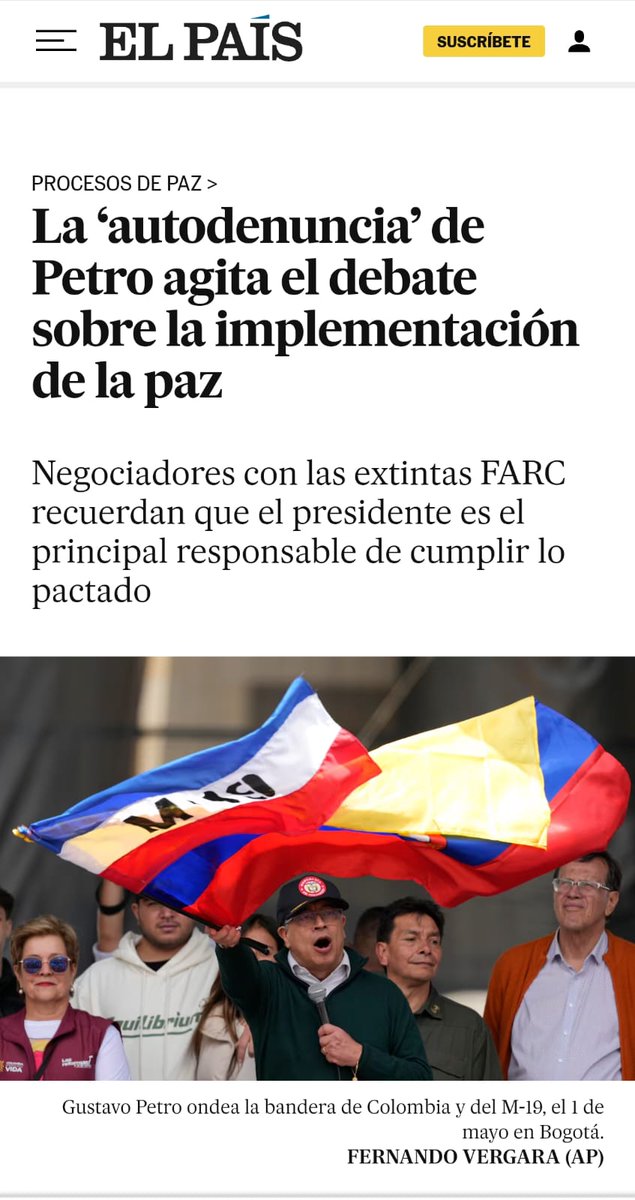 Ya no sé si llorar o reír... <a href="/petrogustavo/">Gustavo Petro</a> el de la oposición denunció que <a href="/petrogustavo/">Gustavo Petro</a> presidente, líder del gobierno actual no está implementando los acuerdos de paz. Ese enfrentamiento entre estos dos políticos está para alquilar balcón.