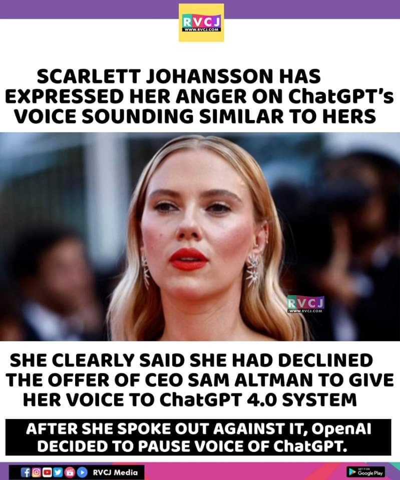 Scarlett Johansson expressed her anger on ChatGpt! #scarlettjohansson #chatgpt